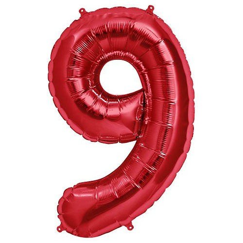 34 inch NUMBER 9 - NORTHSTAR - RED - LA Balloons