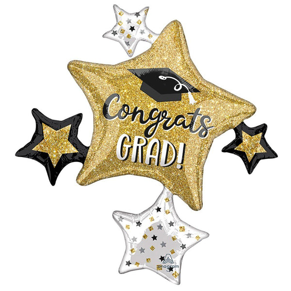 35 inch GRAD SPARKLE STAR CLUSTER - LA Balloons