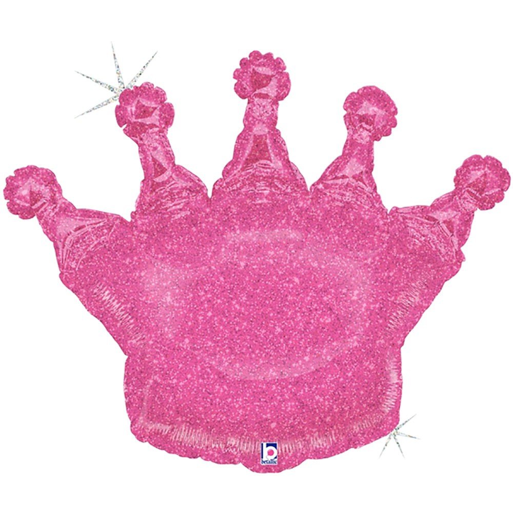 36 inch GLITTERING CROWN - PINK - LA Balloons