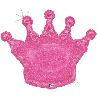 36 inch GLITTERING CROWN - PINK - LA Balloons