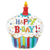 36 inch HAPPY BIRTHDAY STRIPED CUPCAKE - LA Balloons