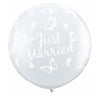 36 inch JUST MARRIED BUTTERFLIES - A - ROUND - LA Balloons