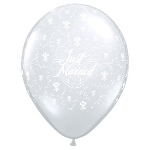 36 inch JUST MARRIED FLOWERS-A-ROUND