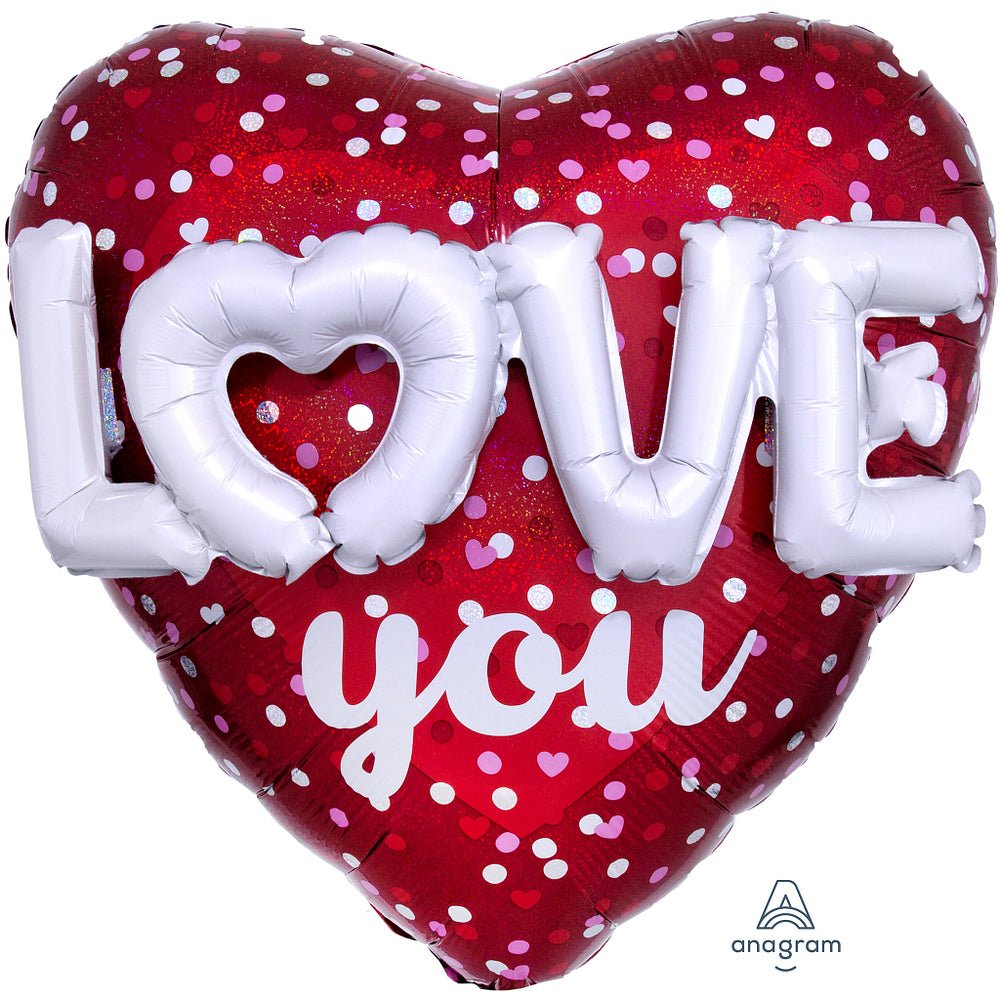36 inch LOVE HEARTS & DOTS