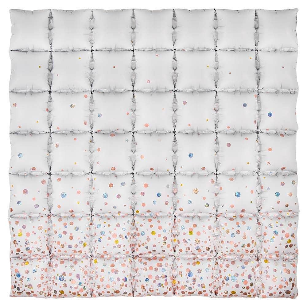 36 inch WAFFLE PANEL - SPARKLING FIZZ HOLOGRAPHIC WHITE