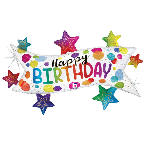 37 inch BIRTHDAY BANNER STARS - LA Balloons