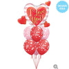 37 inch I LOVE YOU PINK STRIPES & HEARTS - LA Balloons