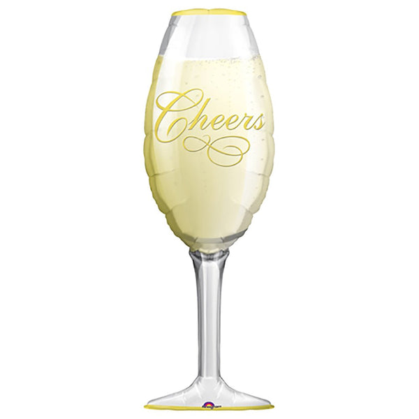 38 inch BUBBLY CHEERS WINE CHAMPAGNE GLASS - LA Balloons