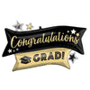 38 inch CONGRATULATIONS GRAD GOLD & BLACK - LA Balloons