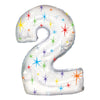 38 inch NUMBER 2 - MULTI - COLORED SPARKLE - LA Balloons