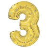 38 inch NUMBER 3 - GOLD SPARKLE - LA Balloons