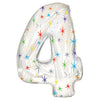 38 inch NUMBER 4 - MULTI - COLORED SPARKLE - LA Balloons