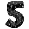 38 inch NUMBER 5 - BLACK SPARKLE - LA Balloons