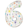 38 inch NUMBER 6 - MULTI - COLORED SPARKLE - LA Balloons