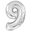 38 inch NUMBER 9 - CTI - SILVER - LA Balloons