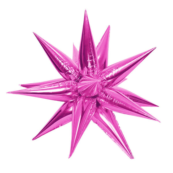 39 inch 3D STAR - BURST - METALLIC MAGENTA (AIR - FILL ONLY) - LA Balloons