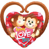 39 inch HAPPY LOVE DAY MONKEYS - LA Balloons