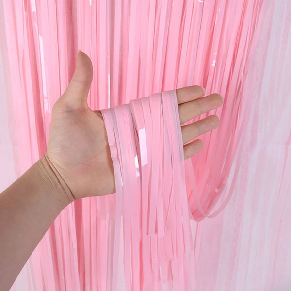 3ft X 6.5ft FOIL FRINGE CURTAIN - PINK - LA Balloons