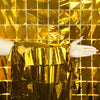 3ft X 6.5ft FOIL SQUARES CURTAIN - METALLIC GOLD - LA Balloons