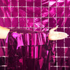 3ft X 6.5ft FOIL SQUARES CURTAIN - METALLIC MAGENTA - LA Balloons