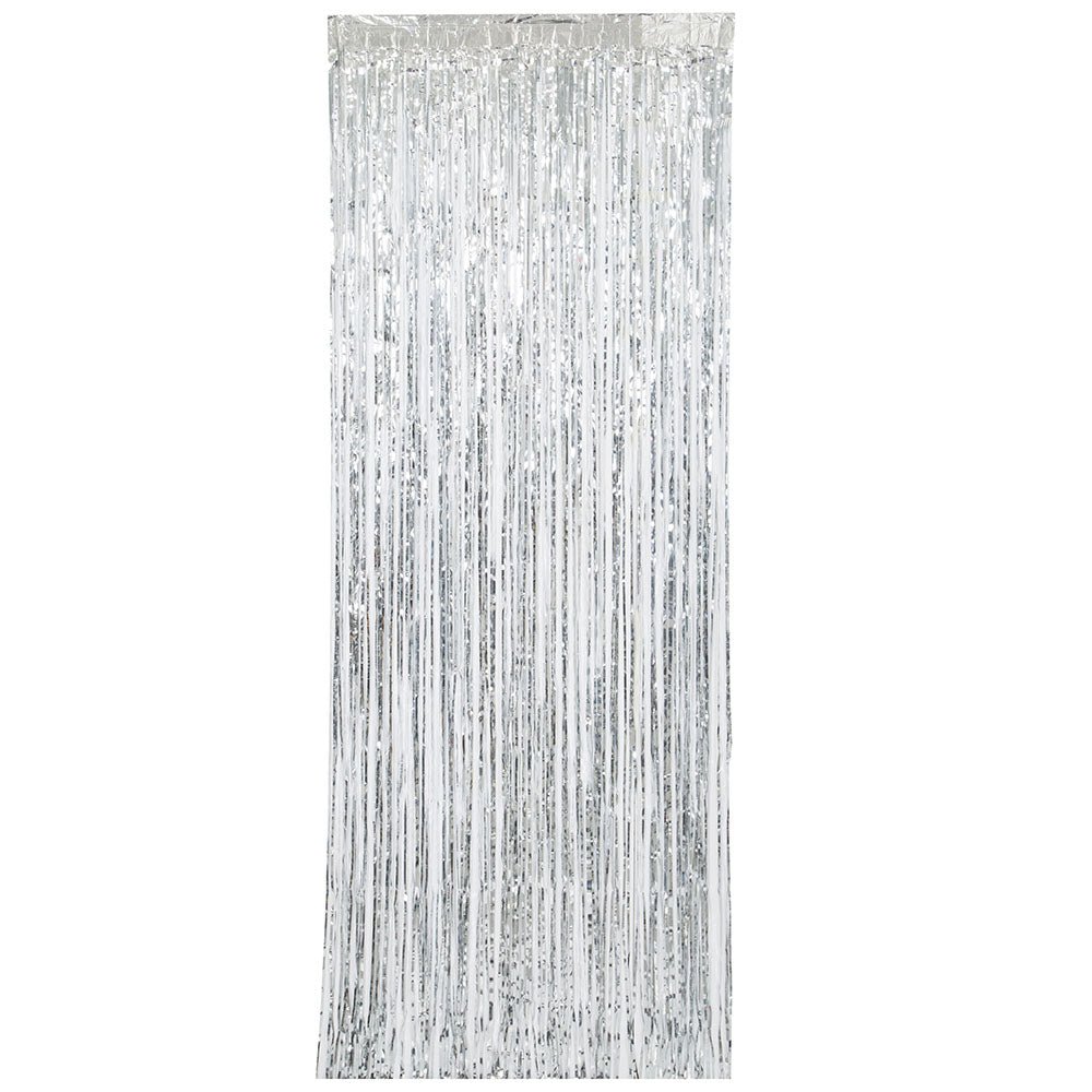 3FT X 8FT SILVER FRINGE CURTAIN