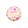 4 inch BIRTHDAY PINK & GOLD DOTS MINI SHAPE (AIR - FILL ONLY) - LA Balloons