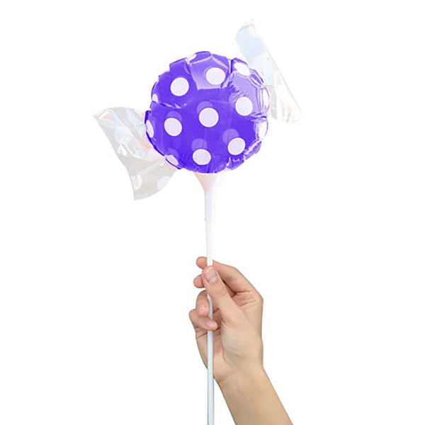 4 inch CANDY - PURPLE POLKA DOTS (AIR - FILL ONLY) - LA Balloons