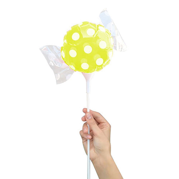 4 inch CANDY - YELLOW POLKA DOTS (AIR - FILL ONLY) - LA Balloons