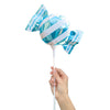 4 inch HANDHELD CANDY - LIGHT BLUE/ WHITE STRIPES (AIR - FILL ONLY) - LA Balloons