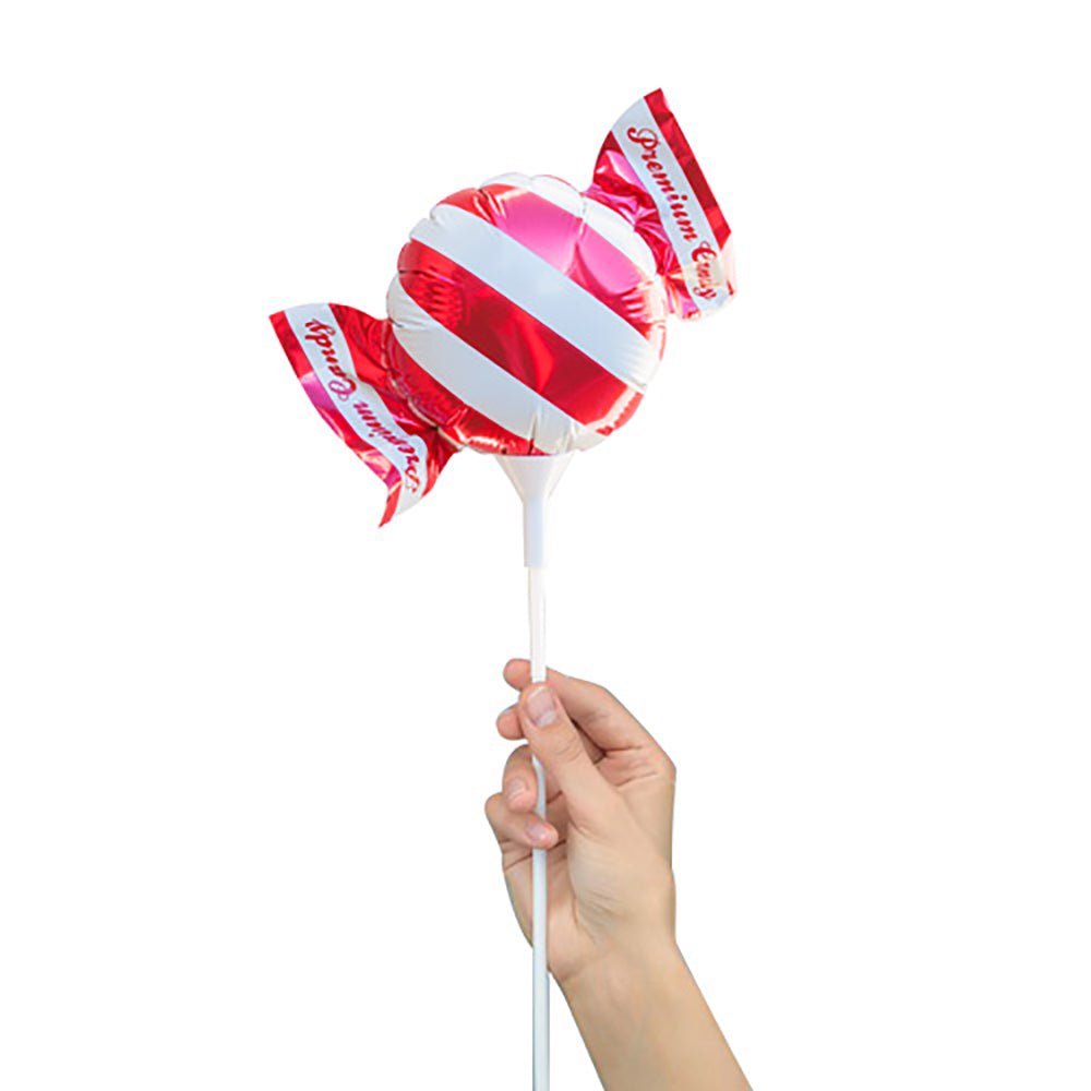 4 inch HANDHELD CANDY - RED/ WHITE STRIPES (AIR-FILL ONLY)