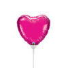 4 inch MINI HEART - MAGENTA (AIR - FILL ONLY) - LA Balloons