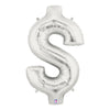 40 inch DOLLAR SIGN $ - SILVER MEGALOON - LA Balloons