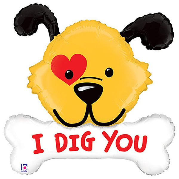 40 inch I DIG YOU DOG BONE - LA Balloons