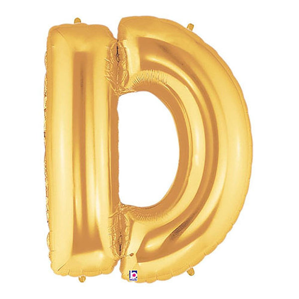 40 inch LETTER D - GOLD MEGALOON - LA Balloons