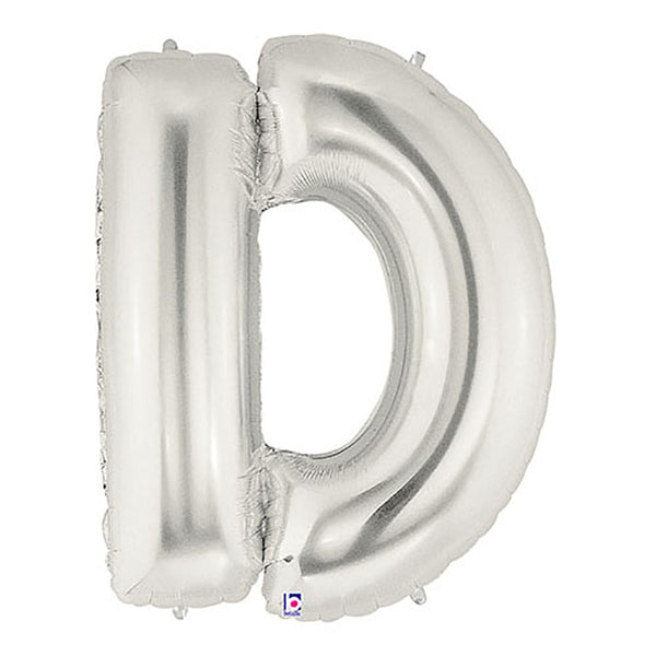 40 inch LETTER D - SILVER MEGALOON - LA Balloons