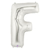 40 inch LETTER F - SILVER MEGALOON - LA Balloons