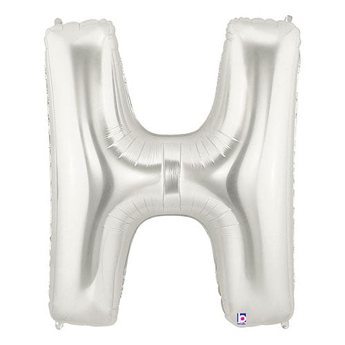 40 inch LETTER H - SILVER MEGALOON - LA Balloons