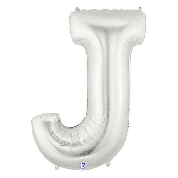 40 inch LETTER J - SILVER MEGALOON - LA Balloons