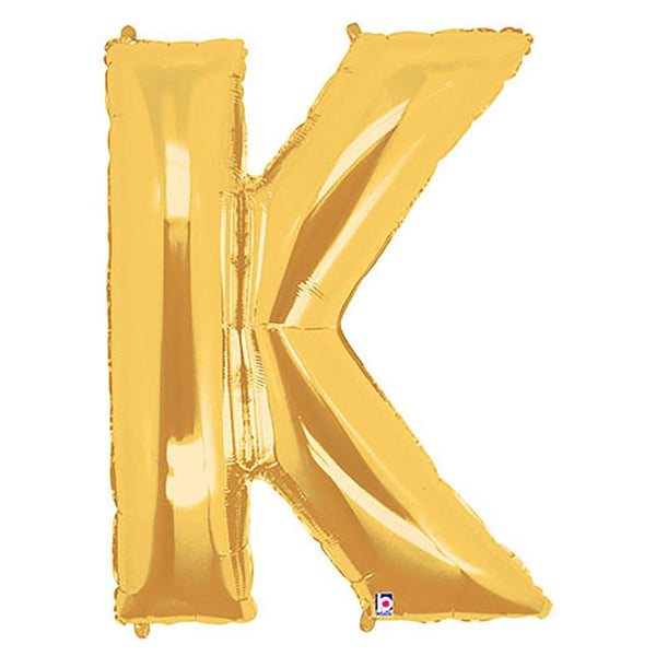 40 inch LETTER K - GOLD MEGALOON - LA Balloons