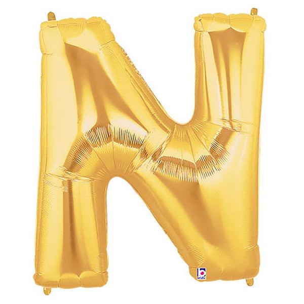40 inch LETTER N - GOLD MEGALOON - LA Balloons