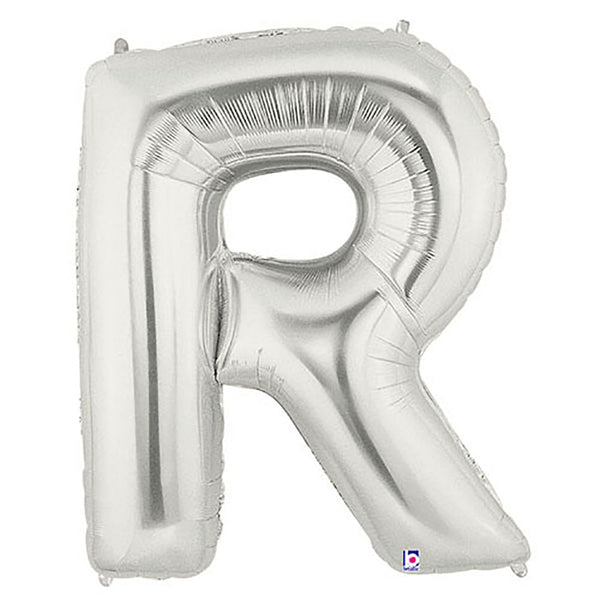 40 inch LETTER R - SILVER MEGALOON - LA Balloons
