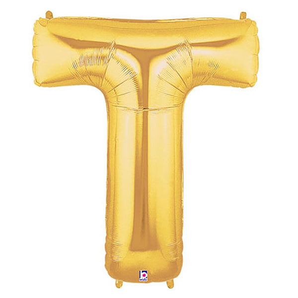 40 inch LETTER T - GOLD MEGALOON - LA Balloons
