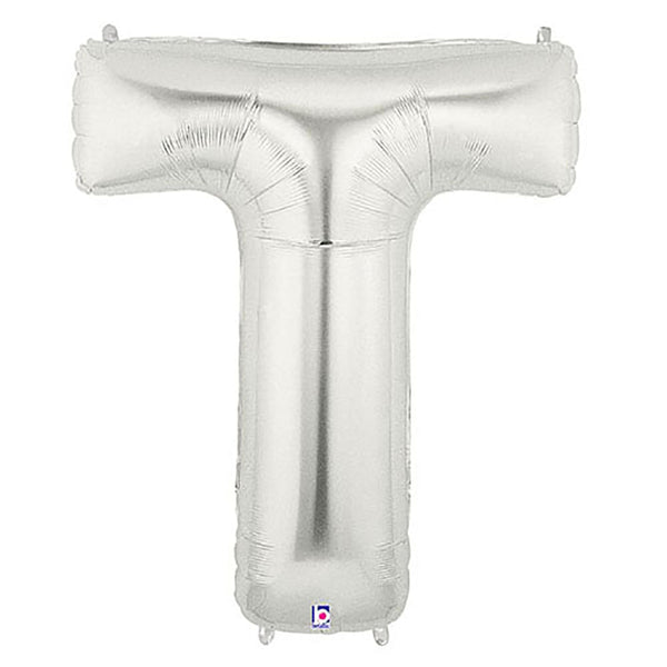 40 inch LETTER T - SILVER MEGALOON - LA Balloons