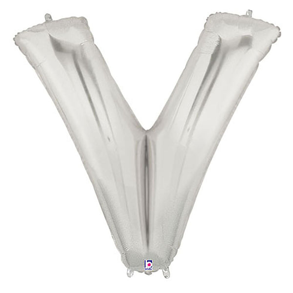 40 inch LETTER V - SILVER MEGALOON - LA Balloons