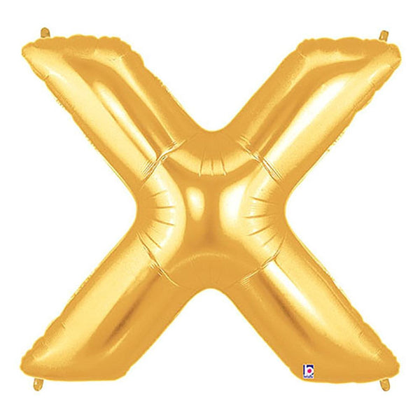 40 inch LETTER X - GOLD MEGALOON - LA Balloons
