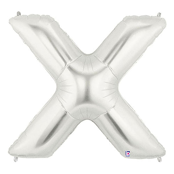 40 inch LETTER X - SILVER MEGALOON - LA Balloons