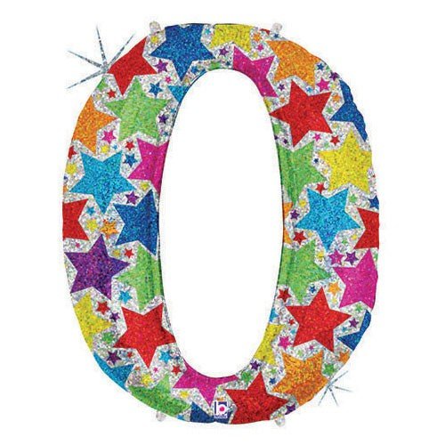 40 inch NUMBER 0 - HOLOGRAPHIC DESIGNER MEGALOON