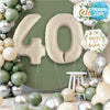 40 inch NUMBER 0 - WHITE SAND MEGALOON - LA Balloons