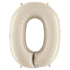 40 inch NUMBER 0 - WHITE SAND MEGALOON - LA Balloons