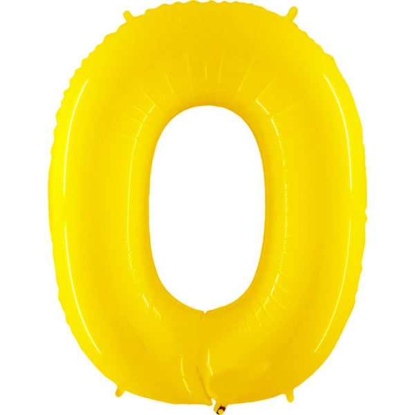 40 inch NUMBER 0 - YELLOW - LA Balloons